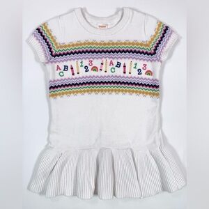 GYMBOREE Girls School Alphabet Rainbow ABC Crayon Knit Sweater Dress 2T Kidcore